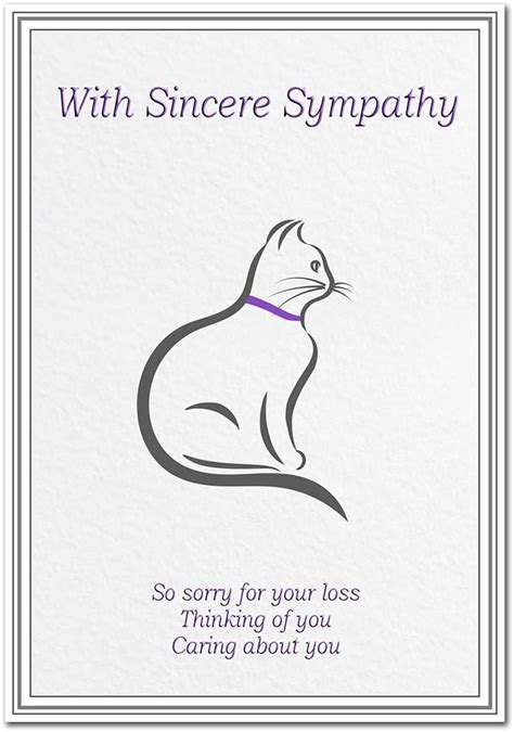 Pet Sympathy Cards Cat Condolence Card Animal Bereavement Death