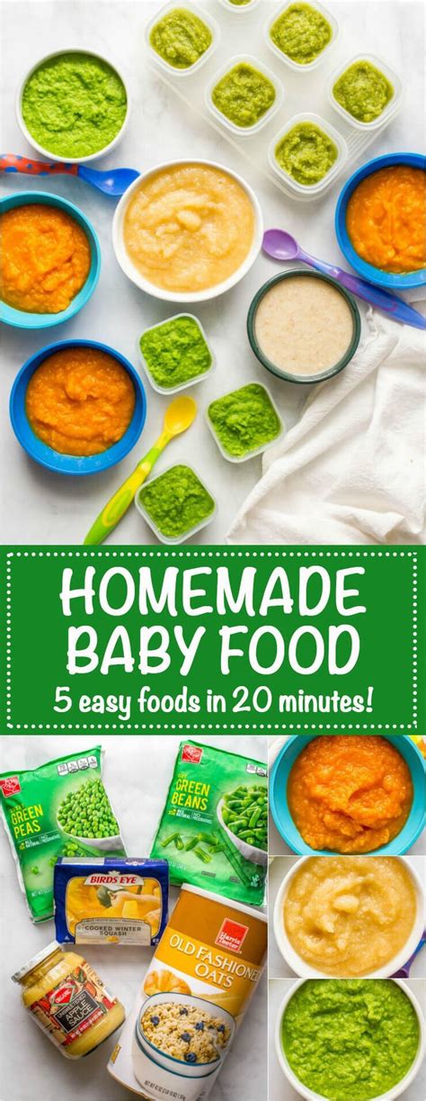 Homemade Baby Food Peas Green Beans Applesauce Butternut Squash And
