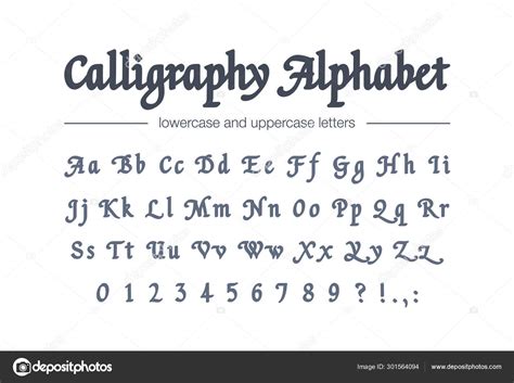 Calligraphy Alphabet Universal Handwritten Bold Font Retro Style