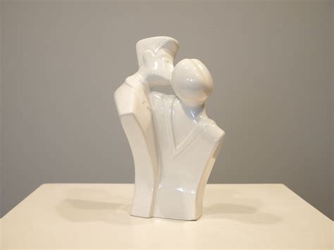 Ceramic Couple Kissing Sculpture By Bengt Nilsson For Jie Keramik