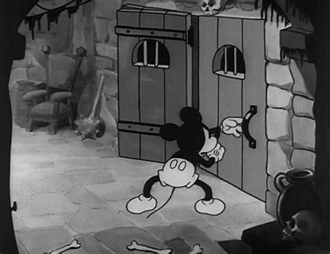 the mickey mouse cartoon is running through his house