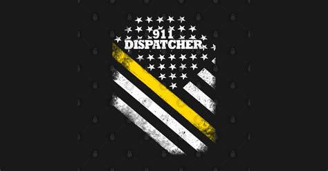 911 Dispatcher Thin Gold Line American Flag Thin Gold Line Flag T