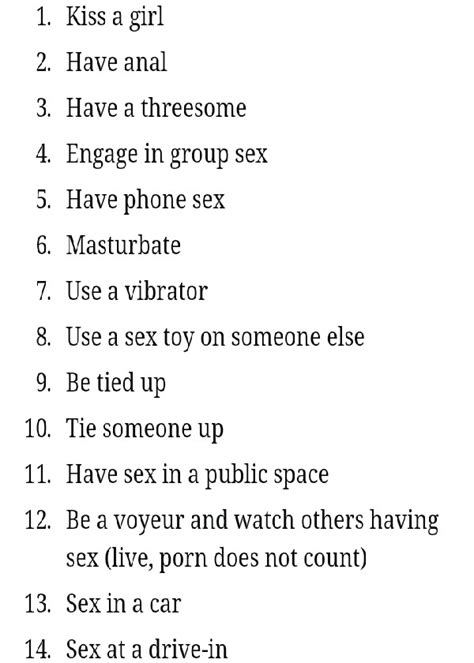 The Sexual Bucket List Musely