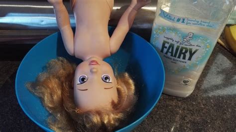First lay your barbie,head hanging next to a sink,then fill the beaker. A step by step guide: How to fix matted doll's hair in ...