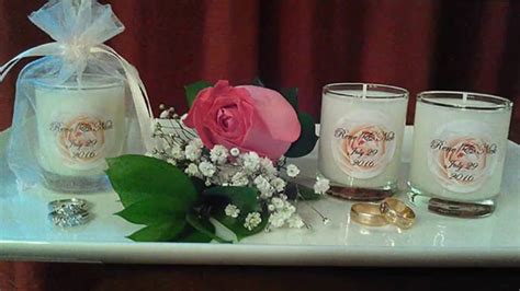 3 Oz Glass Votive Soy Candle Wedding Favors Personalized