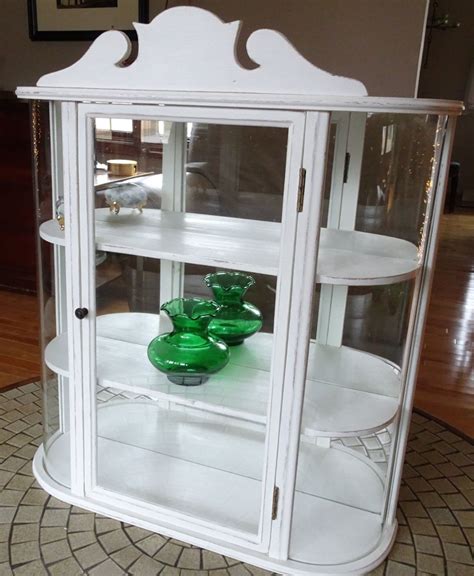 Curio cabinets are on sale every day at cymax! Vintage Repurposed Small Curio Cabinet with Curved Glass ...
