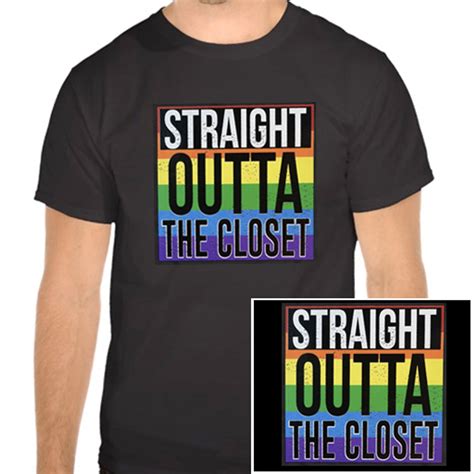 Unisex Straight Outta The Closet Black And Rainbow T Shirt Lgbt Ts Gay And Lesbian