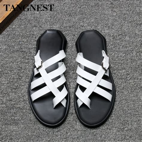 Tangnest Summer New Men Casual Sandals Slip On Mens Gladiators Leisure Outdoor Slides Fashion