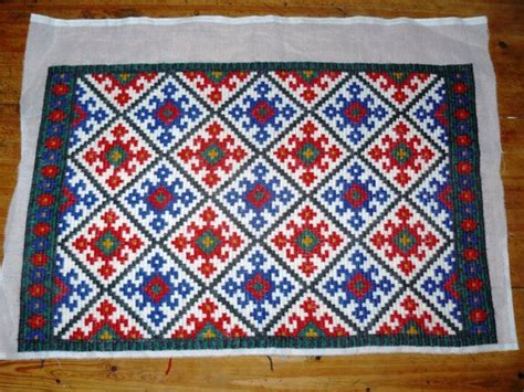 Vintage Textile Embroidery Scandinavian Weaving Wool Crewel