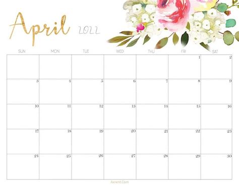 42 Simple And Cute Printable April Calendars 2022 April Calendar