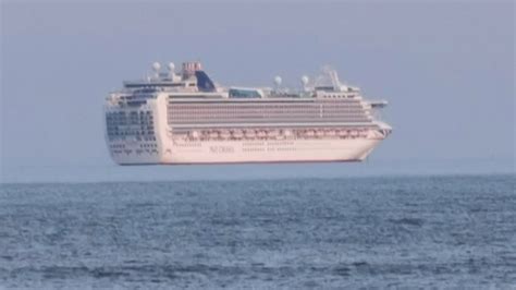 P And O Cruise Ship Appears To Be Floating In Sky In Optical Illusion Daily Telegraph