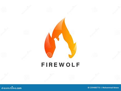 Fire Wolf Victor Logo And Icon Design Template Stock Illustration