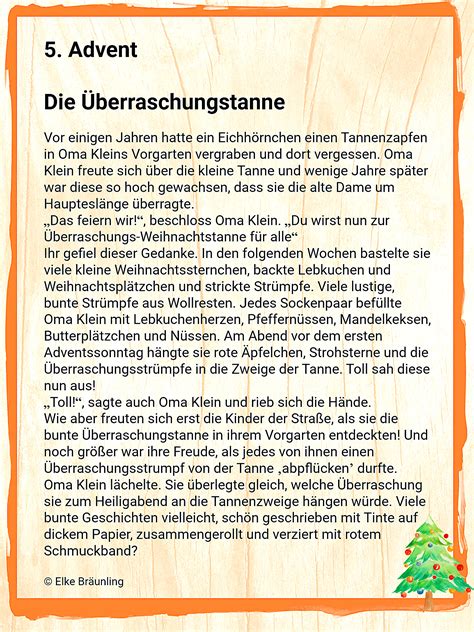 Weiterführende tipps und geschichen als pdf zum ausdrucken. Die Überraschungstanne - 5. Advent | Winterzeit