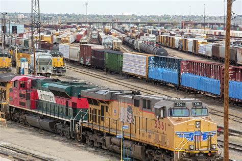 Freight Trains At A Rail Yard Photograph By Jim West Fine Art America