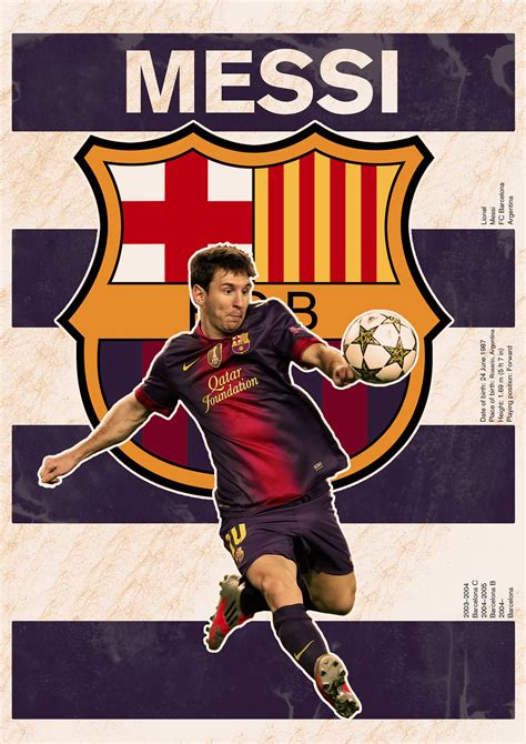 Fc Barcelona Messi Poster Lionel Messi Fc Barcelona Illustrated Wall