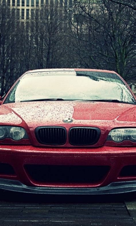 Wallpaper Rain Drops Cars Front View Bmw E46 Red Resolution