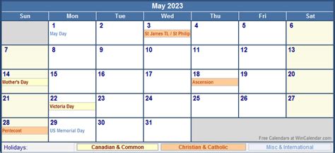Friday, april 16, 2021 (week 15). May 2023 Canada Calendar with Holidays for printing (image ...