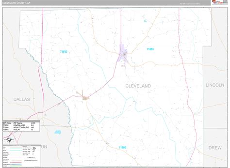 Cleveland County Ar Wall Map Premium Style By Marketmaps