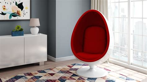 Easter Egg Chair Red 360º Swivel Chair Modholic