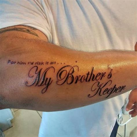 50 Best My Brothers Keeper Tattoos Ideas And Meanings Tattoo Me Now