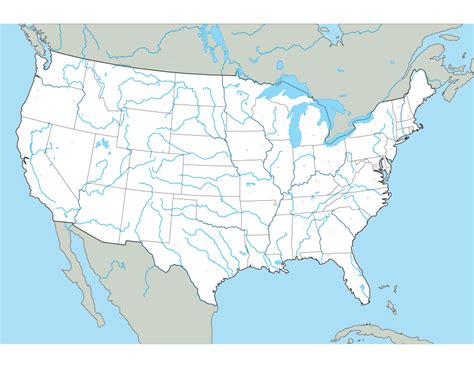 Blank Us Map Of States Us River Map United States Map Without State Images