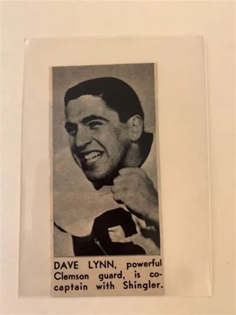 Dave Lynn Clemson Tigers 1960 Sands Football Pictorial Co Panel 1600