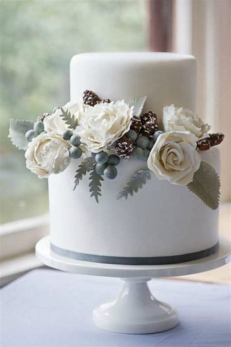 White Winter Wedding Cake Winter Wedding Cake Wedding Cake Photos
