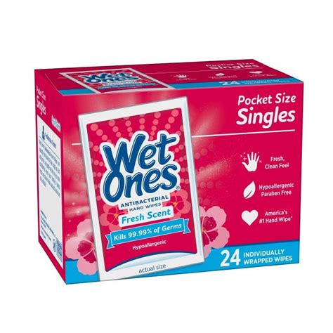 2 Pack Antibacterial Hand Wipes Singles Fresh Scent 24 Ea