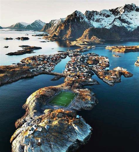 Henningsvaer Stadium Norway Is Surrounded From The Most Beautiful Scenery