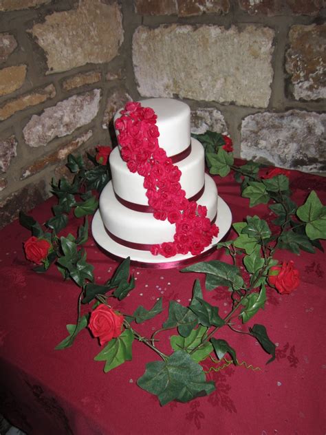 The Cake Novice Wedding Cake Cascading Roses