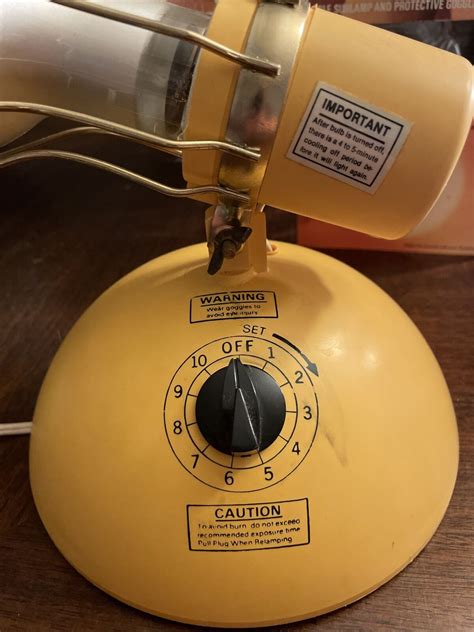 Vintage General Electric Deluxe Time A Tan Sun Lamp Rsk W Bulb Tested