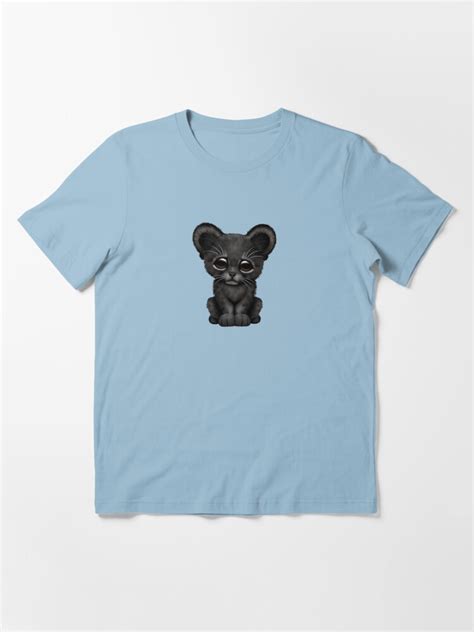 Cute Baby Black Panther Cub On Blue T Shirt By Jeffbartels Redbubble