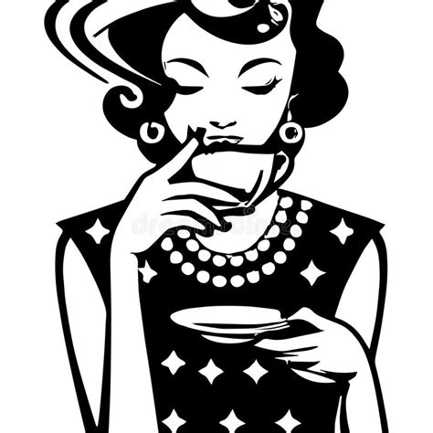 Cartoon Black Woman Drinking Coffee Stock Illustrations 448 Cartoon