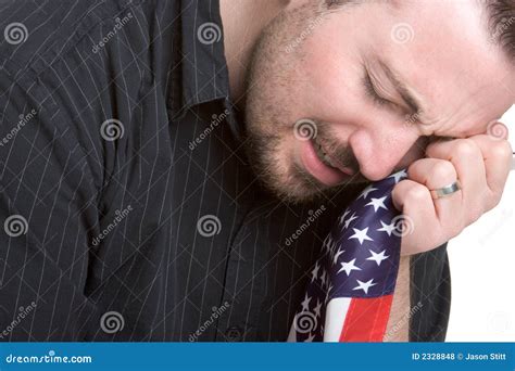 Sad Patriotic Man Stock Photo Image Of Isolated Stripes 2328848