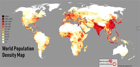 World Population Density Heat Map