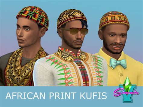 Sims 4 — Simmiev African Print Kufis By Simmiev — Display Pride In Your