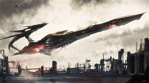 Sci Fi Spaceship Hd Wallpaper By Thibault Girard