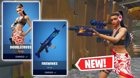New Doublecross Skin And Fireworks Wrap Gameplay In Fortnite Youtube