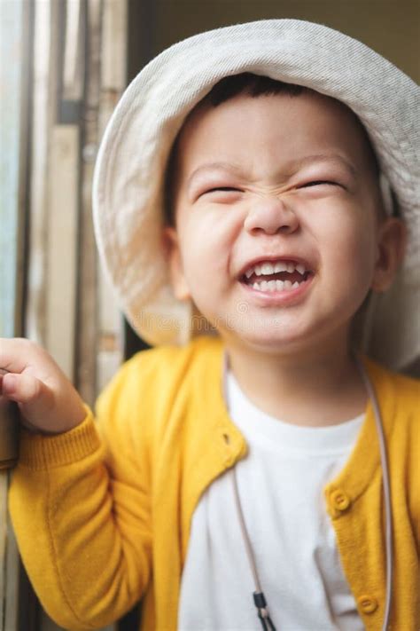 Portrait Of Happy Laughing Asian Little Boy Stock Image Image Of