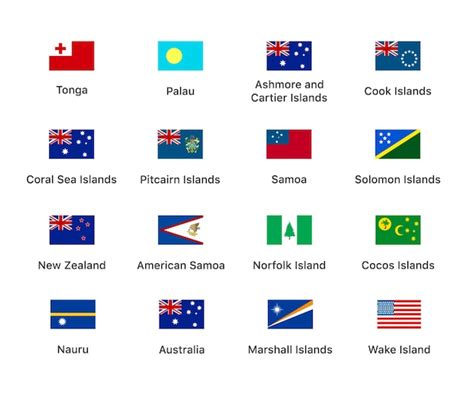 Premium Vector Flags Of The Countries Oceania Continent Isolated