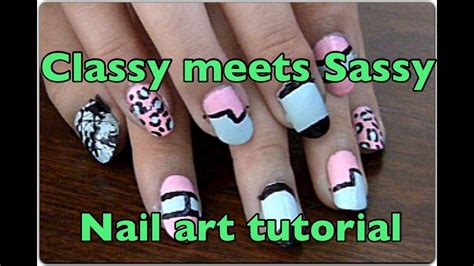 classy meets sassy nail art tutorial youtube