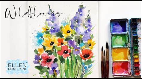 Loose Watercolor Wildflowers Easy For Beginners Step By Step
