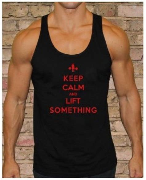 Keep Calm And Lift Something Black Tank Tops Motivational Apparel