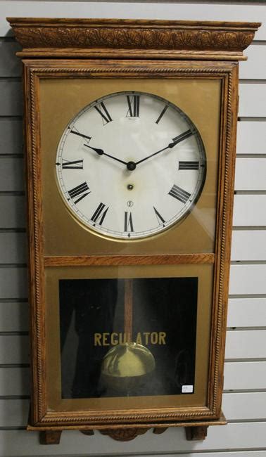 Antique Sessions Regulator “e” Oak Wall Clock Price Guide