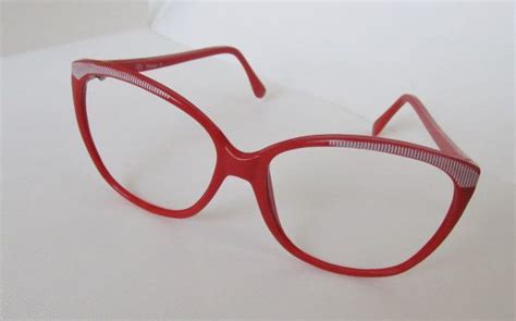 Rocking Red Oversized Lucite Frames Eyewear Eyeglasses White Stripes Vintage 80s Red Eyeglass