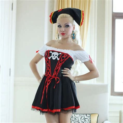 2018 New Sexy Women Pirate Costume Halloween Fancy Party Dress Carnival Perfor Mance High