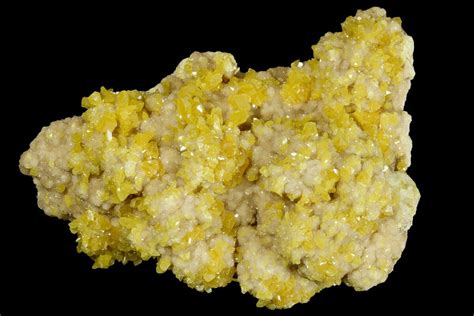 55 Lustrous Sulfur Crystals On Sparkling Calcite Poland 175410
