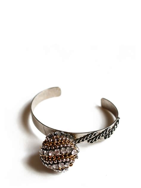 Boutique Chloe Silver Bracelet With Gold Chain And Swarovski Crystals