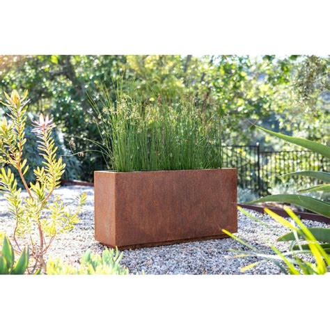 I ordered two of these planters to create a border between my front side yard and my neighbor's side yard. Metallic Series Corten Steel Planter Box in 2020 | Corten ...