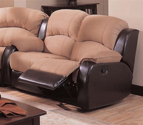 Two Tone Mocha And Dark Brown Modern Reclining Sectional Sofa